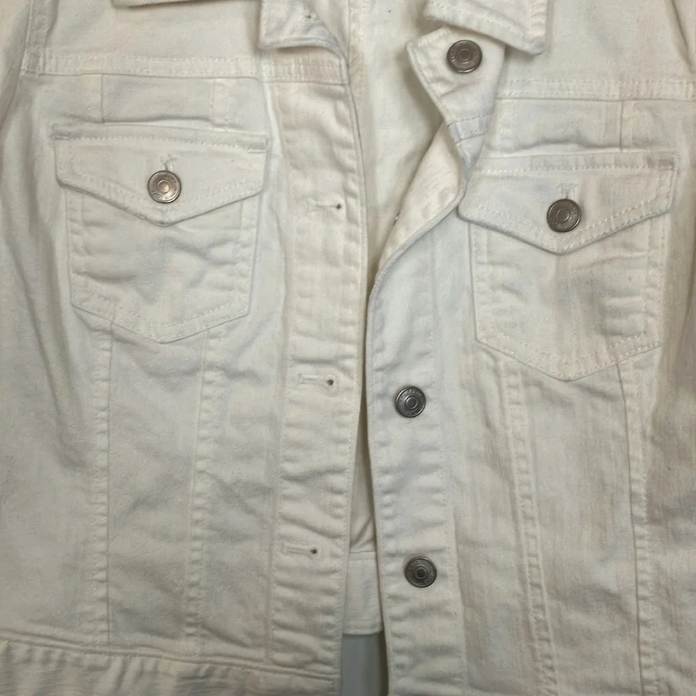 Loft Cropped White Denim Jacket - Picture 3 of 4